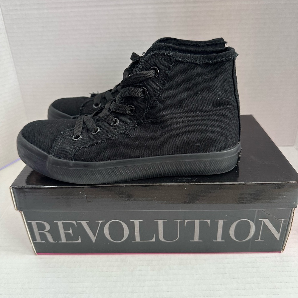 Revolution Kids Black Canvas Sneakers